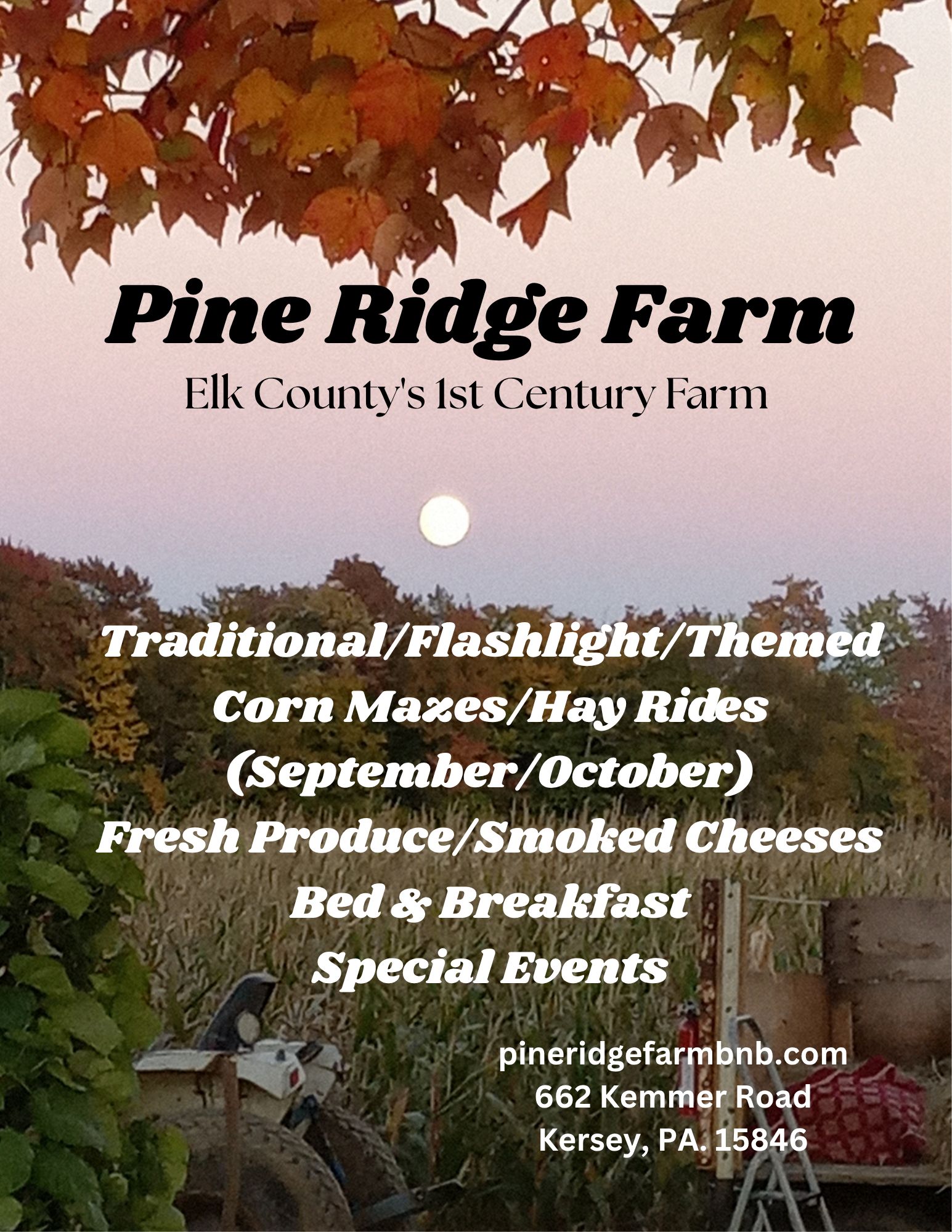 Pine Ridge Farm B & B Special Events | Visit PA Great Outdoors